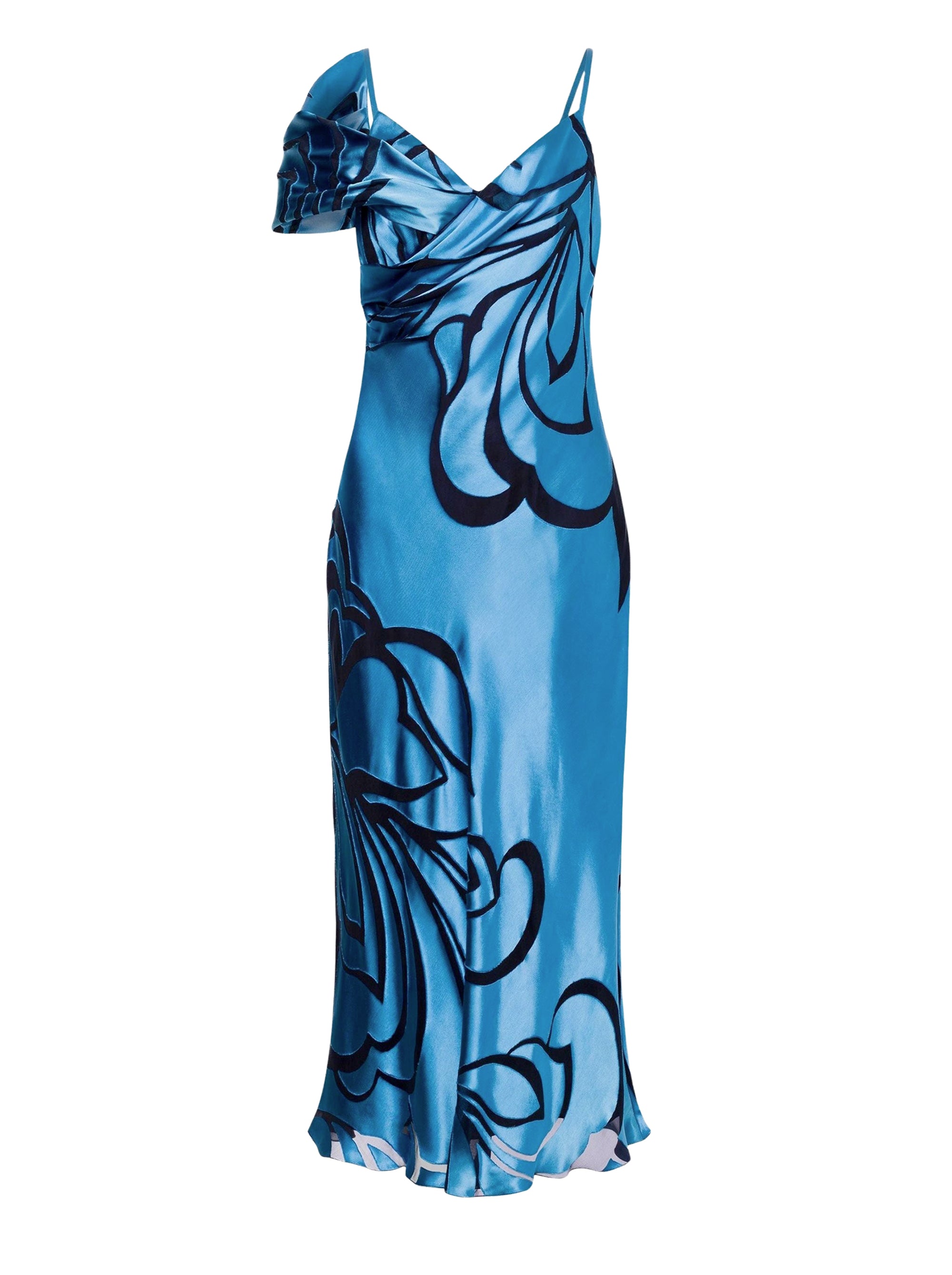 Silk blend maxi dress - Blue