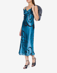 Silk blend maxi dress - Blue