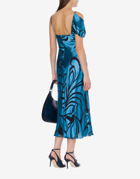 Silk blend maxi dress - Blue