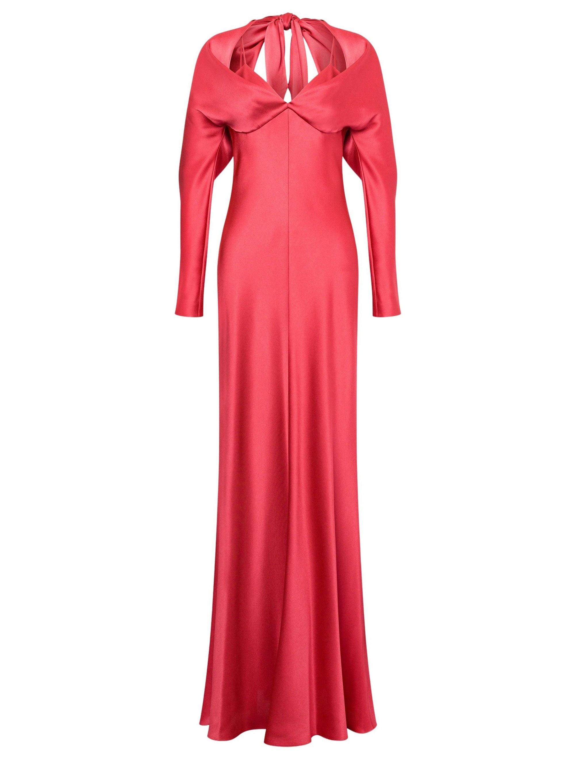 Silk blend cocktail maxi dress - Pink