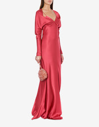 Silk blend cocktail maxi dress - Pink