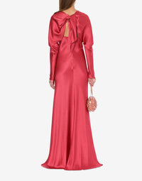 Silk blend cocktail maxi dress - Pink