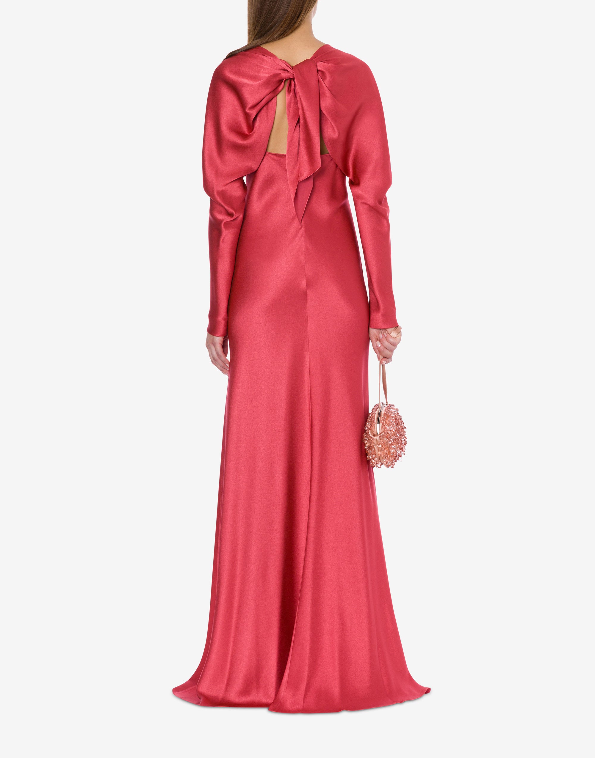 Silk blend cocktail maxi dress - Pink
