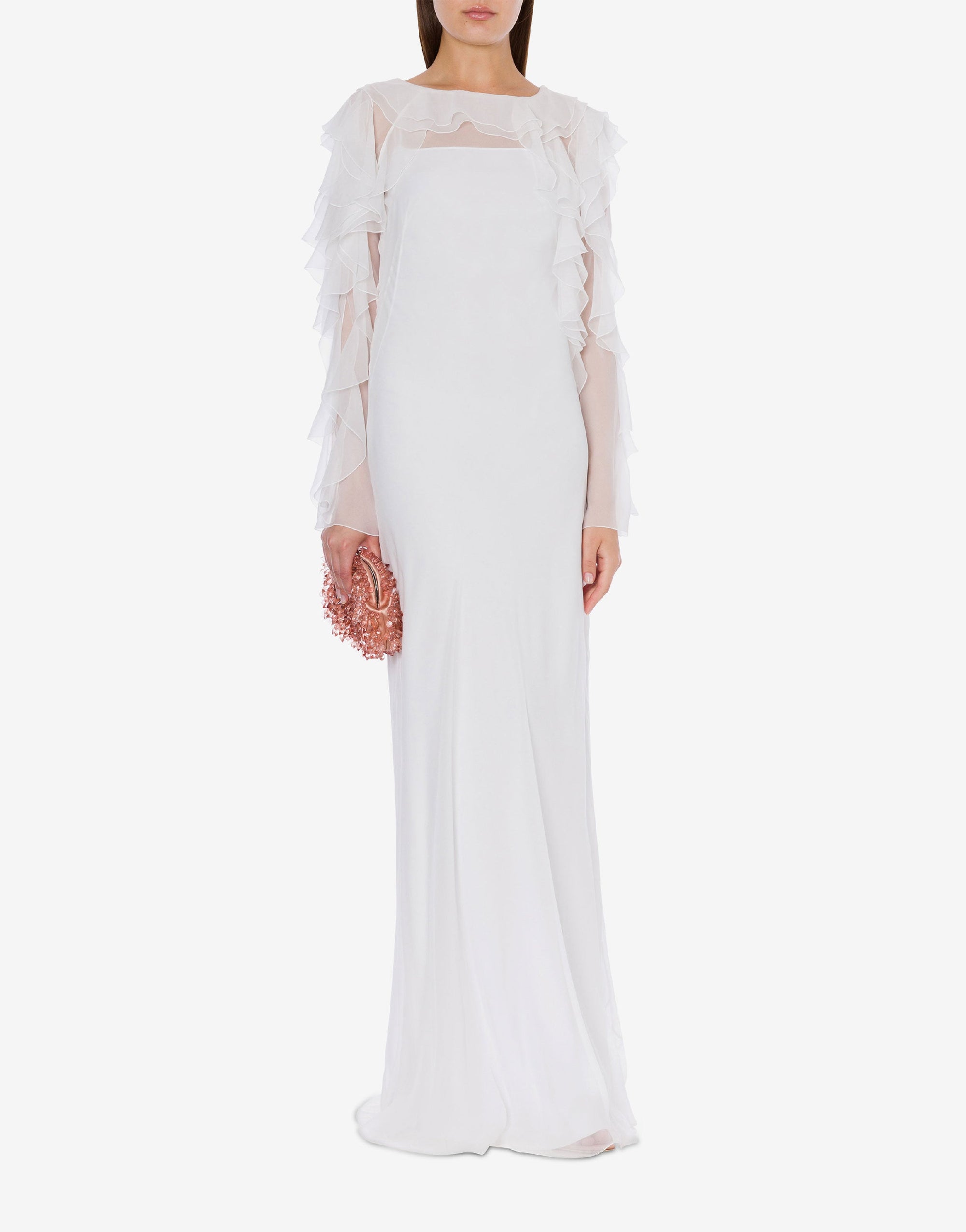 Robe longue en soie - White