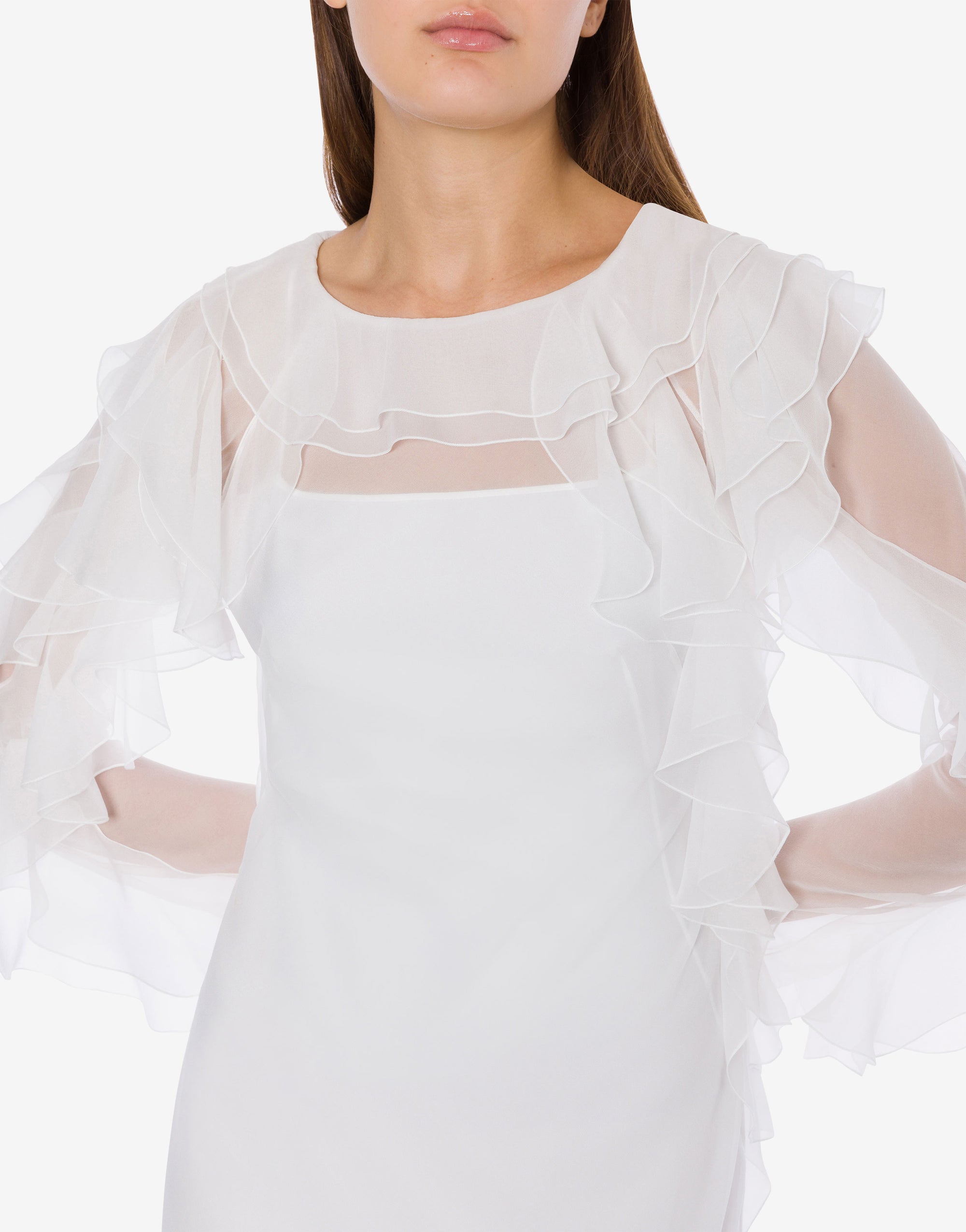 Robe longue en soie - White