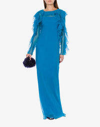 Robe longue en soie - Blue