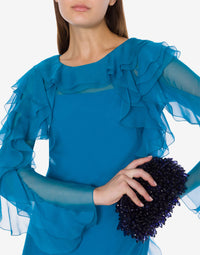 Robe longue en soie - Blue
