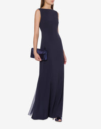 Robe longue en satin - Dark Blue