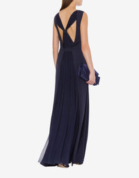 Robe longue en satin - Dark Blue
