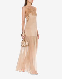 Robe longue en soie mélangée - Pink