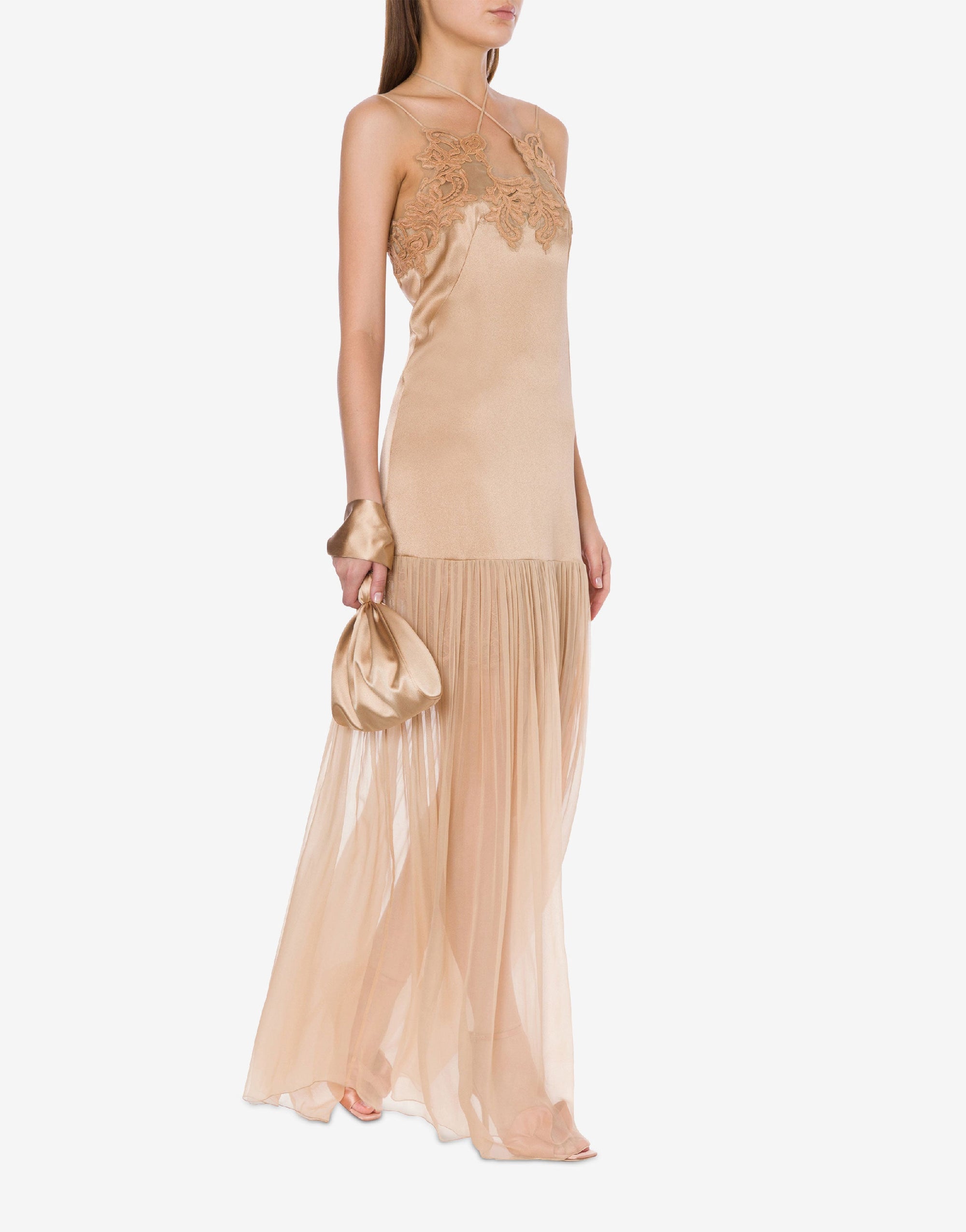 Robe longue en soie mélangée - Pink