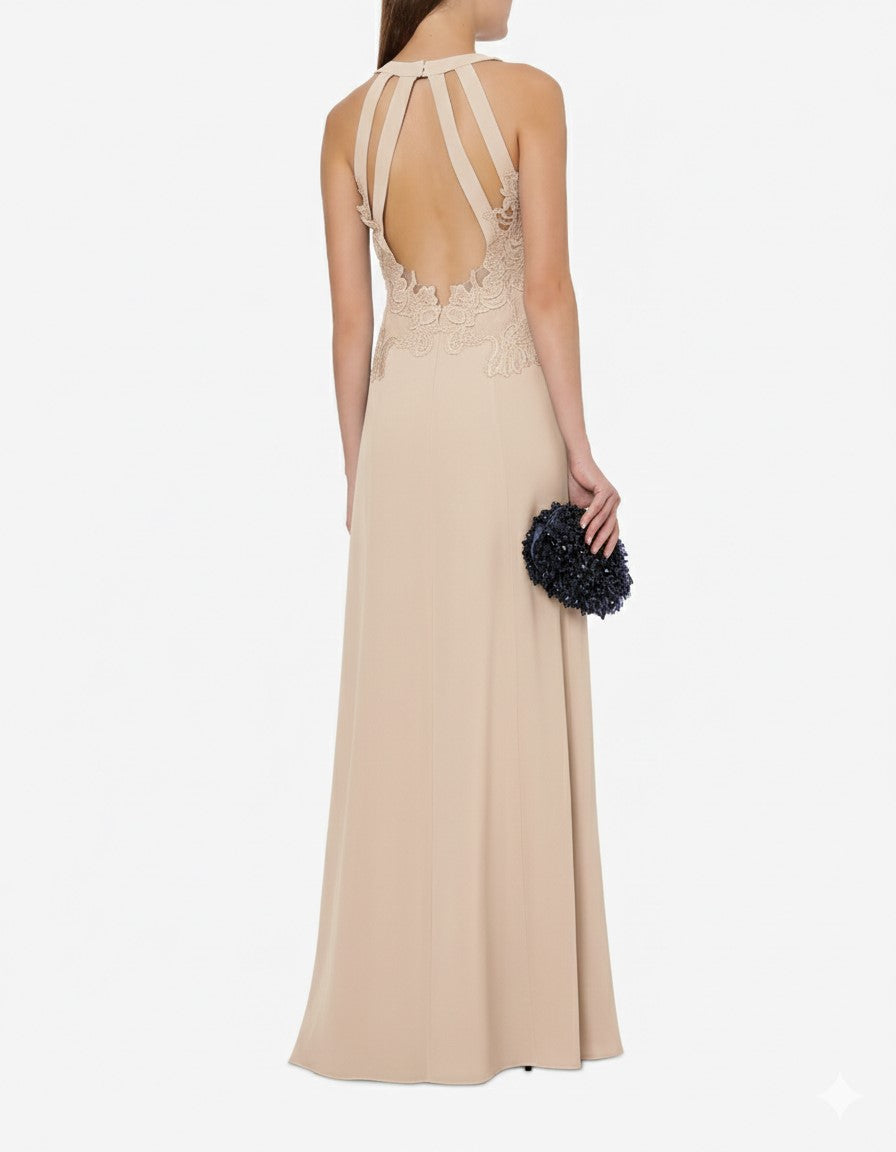 Robe longue en dentelle - Pink