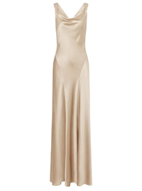 Robe longue Cocktail en soie mélangée - Pink