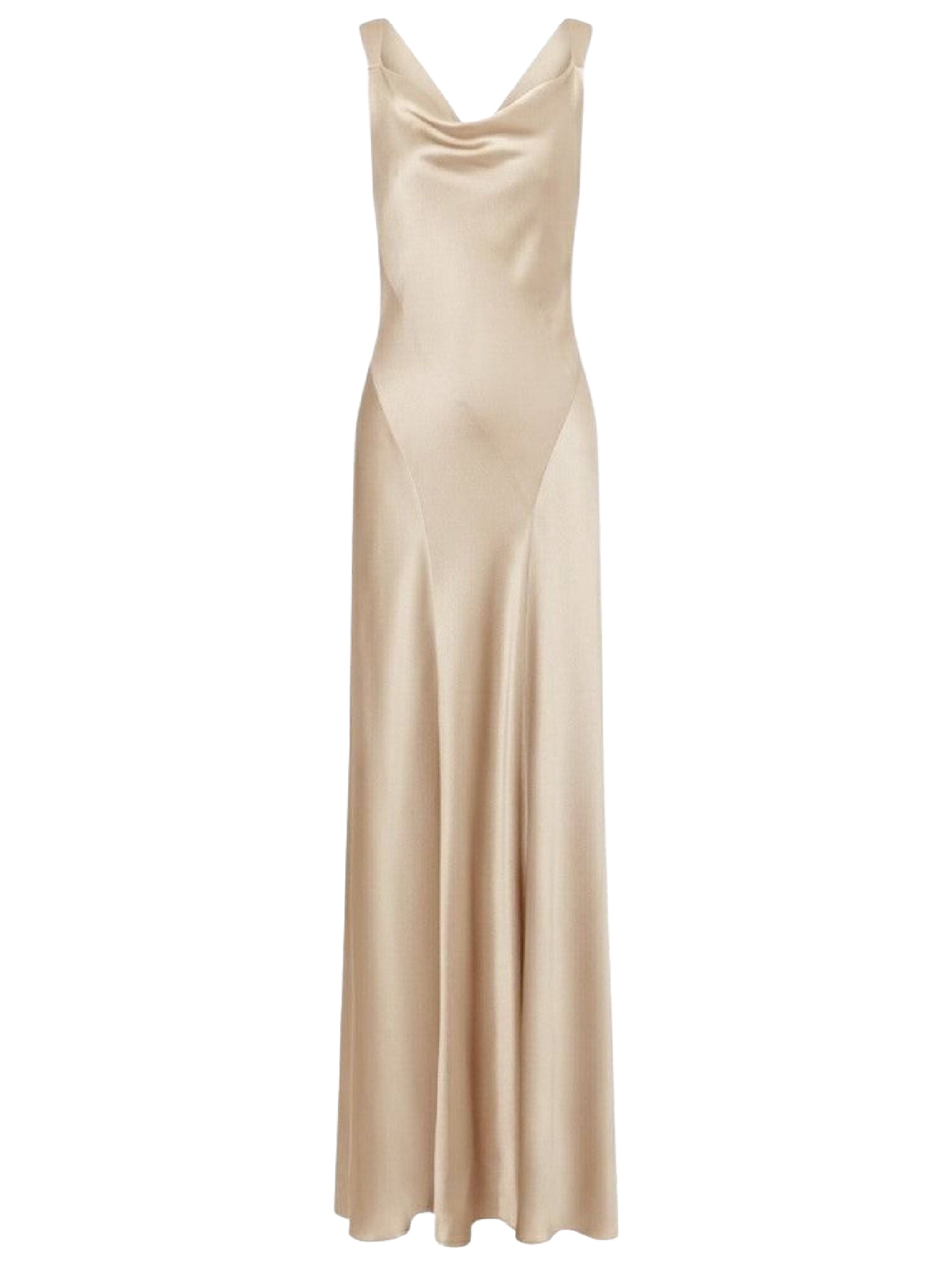 Robe longue Cocktail en soie mélangée - Pink