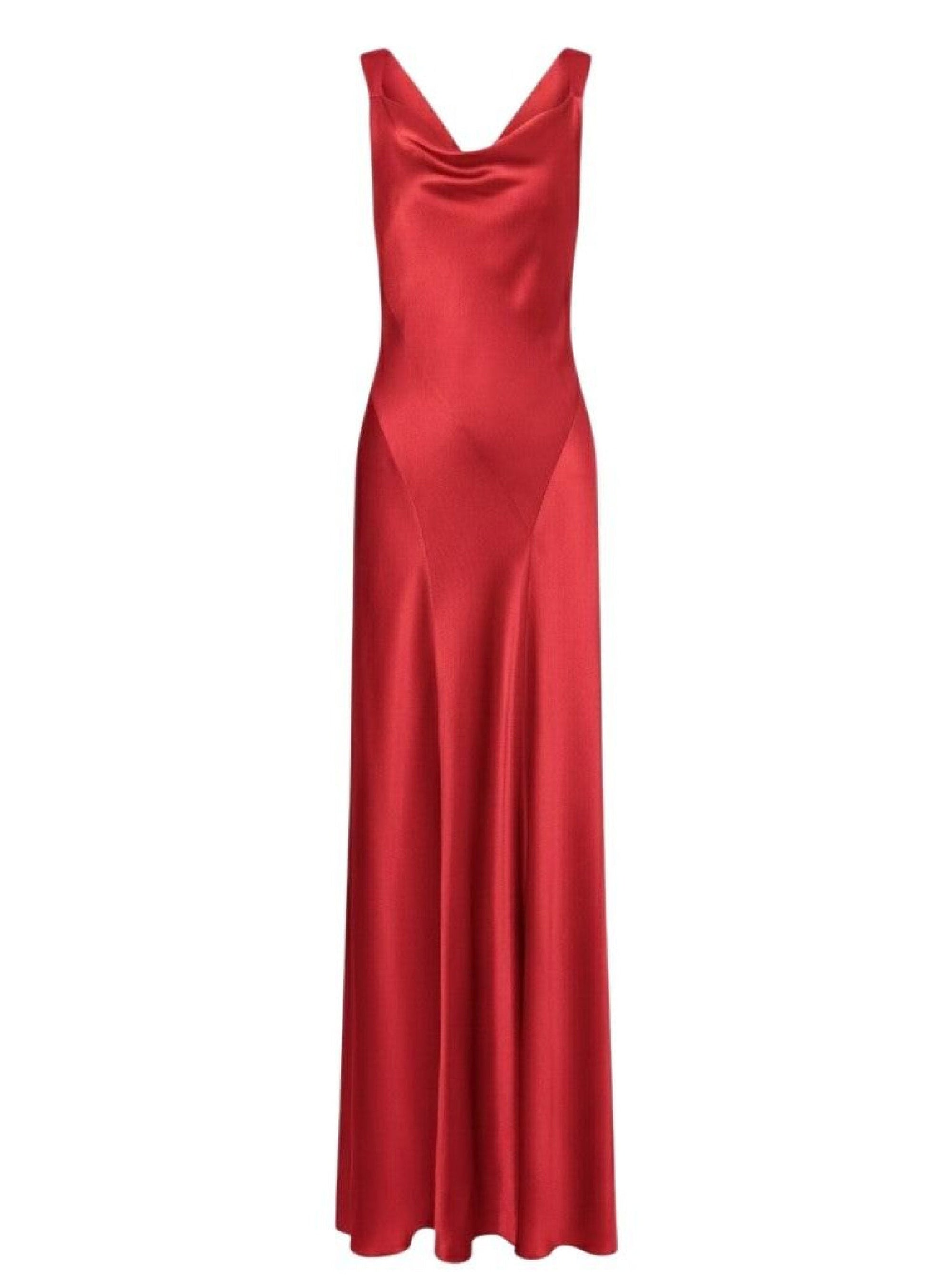 Robe longue Cocktail en soie mélangée - Pink