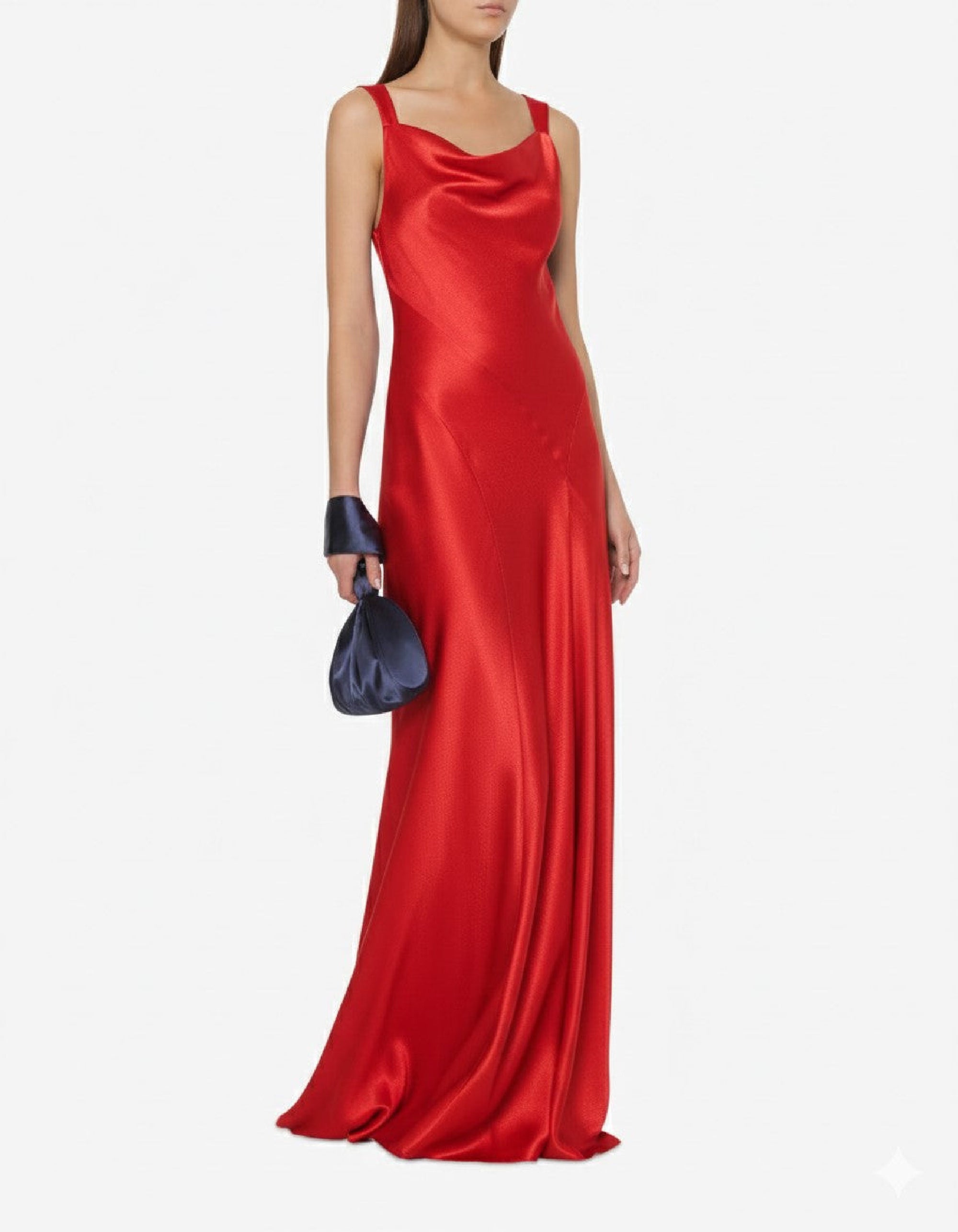 Robe longue Cocktail en soie mélangée - Pink