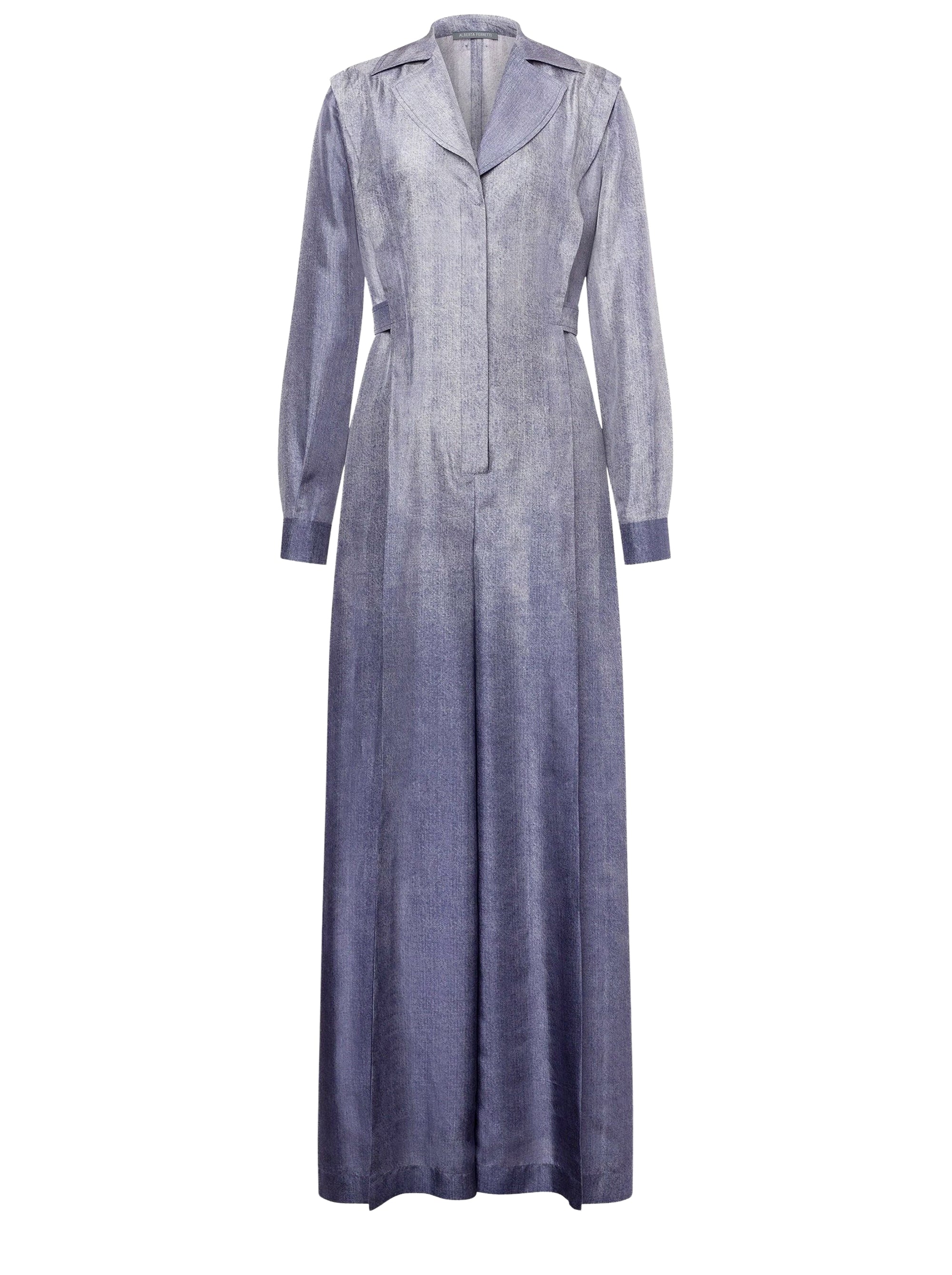 Combinaison en soie à imprimé denim - Multi Blue