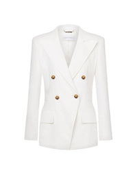 Veste en lin à double boutonnage - Ivory