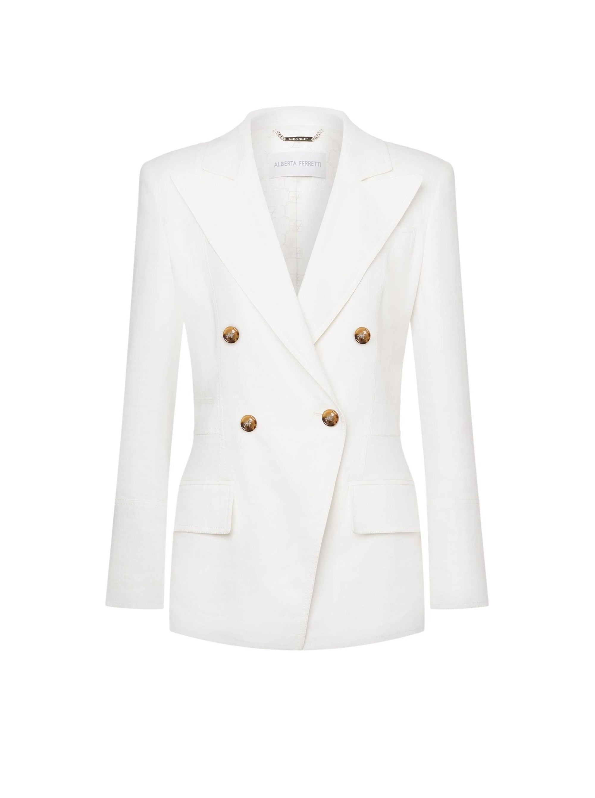 Veste en lin à double boutonnage - Ivory