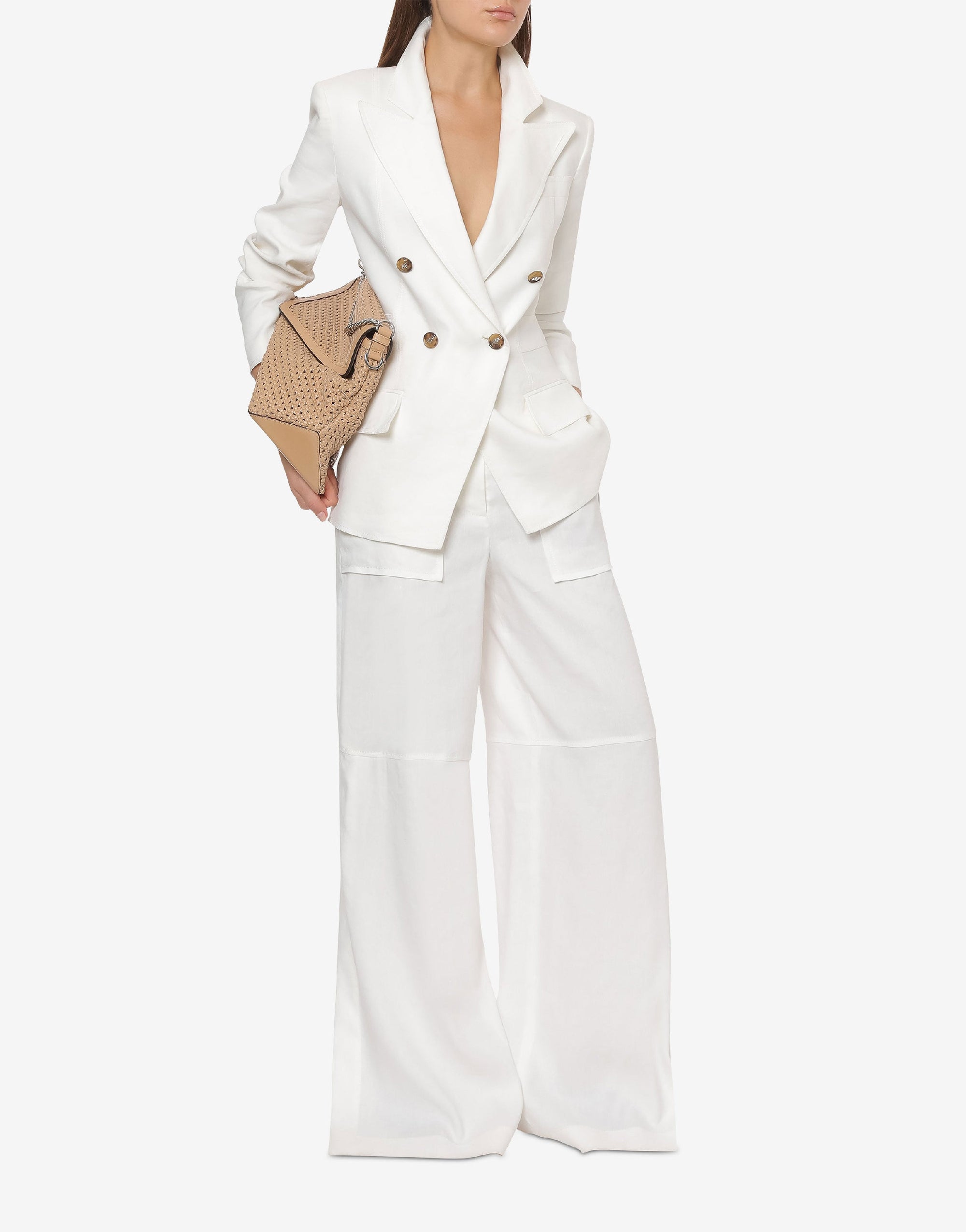 Veste en lin à double boutonnage - Ivory
