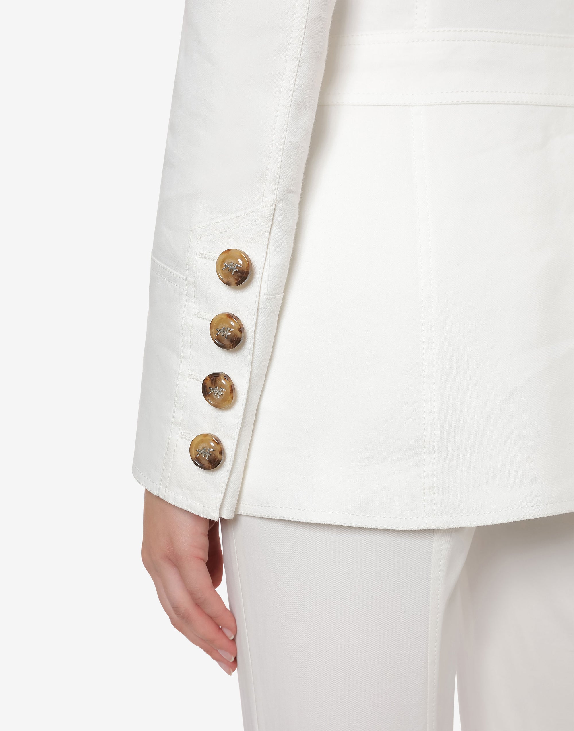 Veste en lin à double boutonnage - Ivory