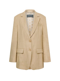 Veste en lin à double boutonnage - Beige