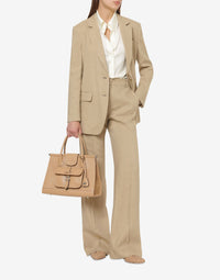 Veste en lin à double boutonnage - Beige