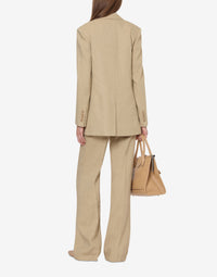 Veste en lin à double boutonnage - Beige