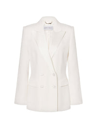 Veste à double boutonnage en satin - White