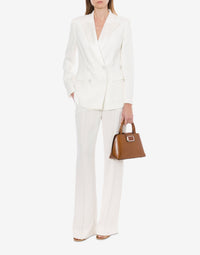 Veste à double boutonnage en satin - White