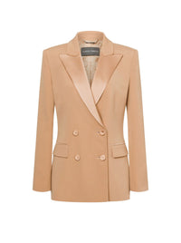 Veste à double boutonnage en satin - Pink