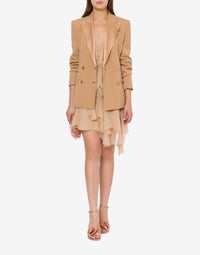 Veste à double boutonnage en satin - Pink