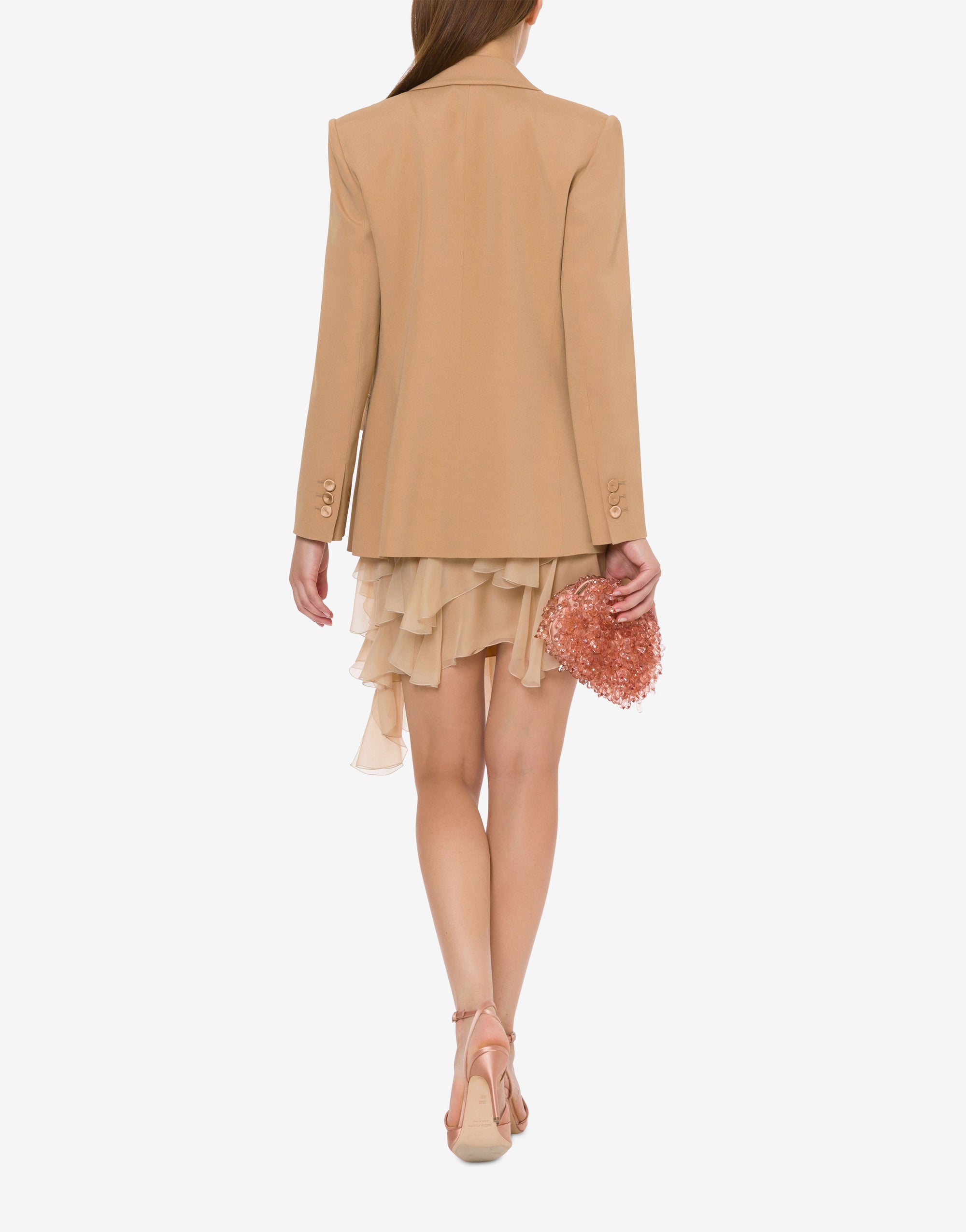 Veste à double boutonnage en satin - Pink
