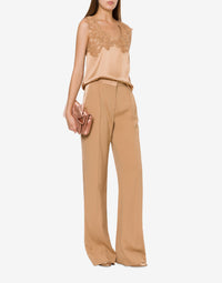 Top à dentelle ramage - Multi Beige