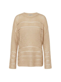 Pull ajouré brillant - Beige