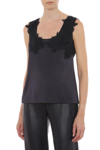Top à dentelle ramage - Multi Light Blue
