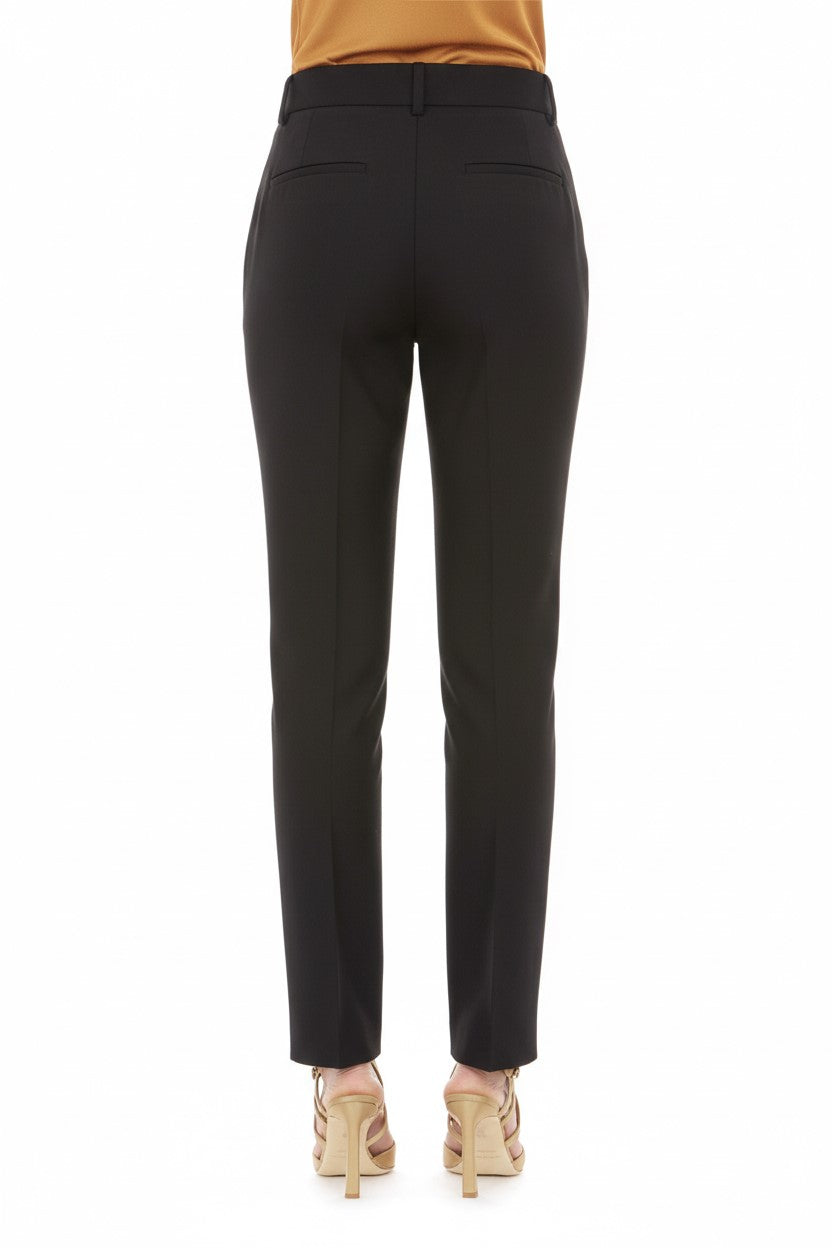Pantalon de tailleur ajusté en lin - Black