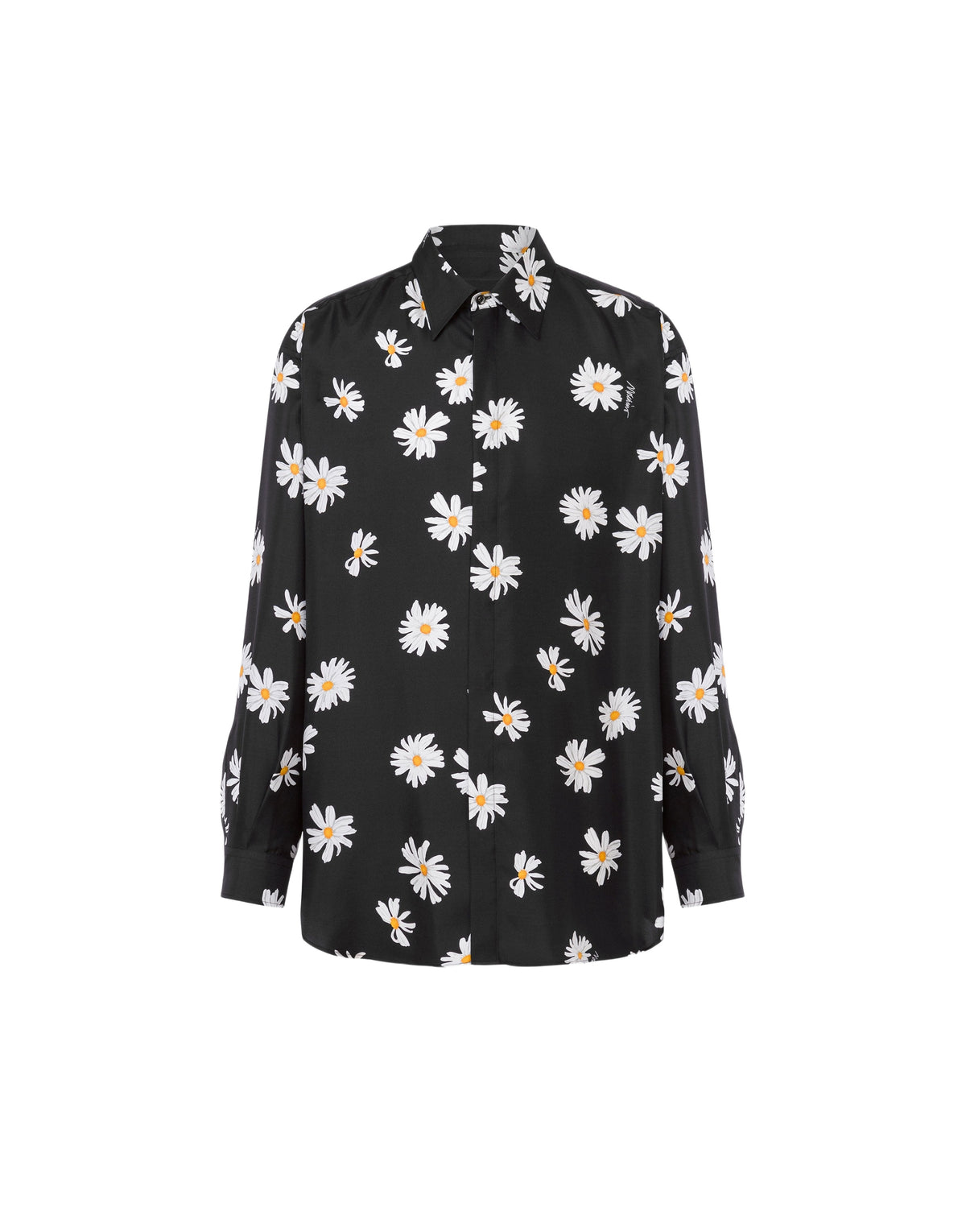 Chemise Daisy Allover en soie - Black