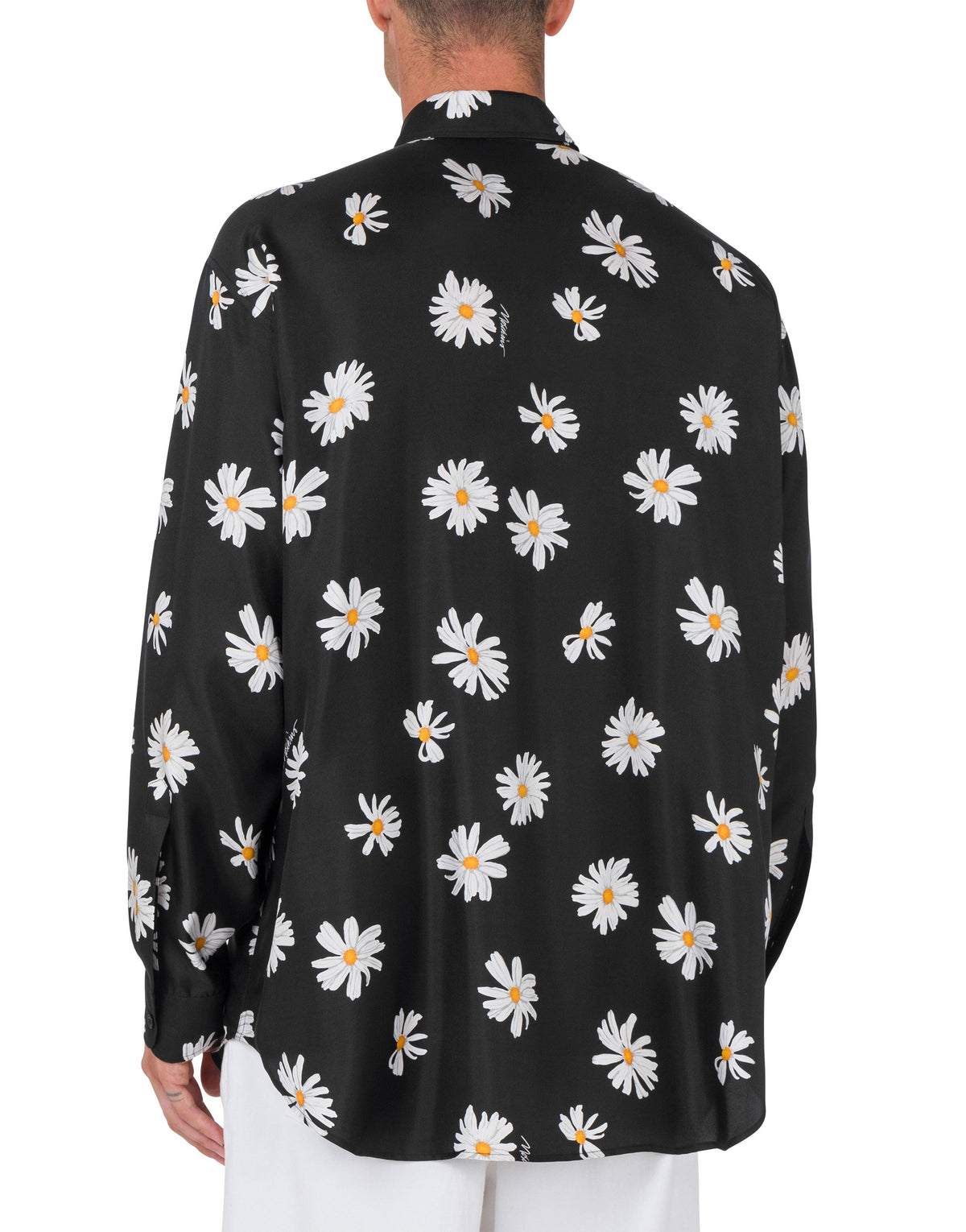 Chemise Daisy Allover en soie - Black