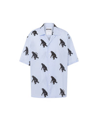 Chemise à motif chimpanzé en coton - Blue