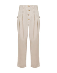 Pantalon de tailleur Twist en coton - Beige