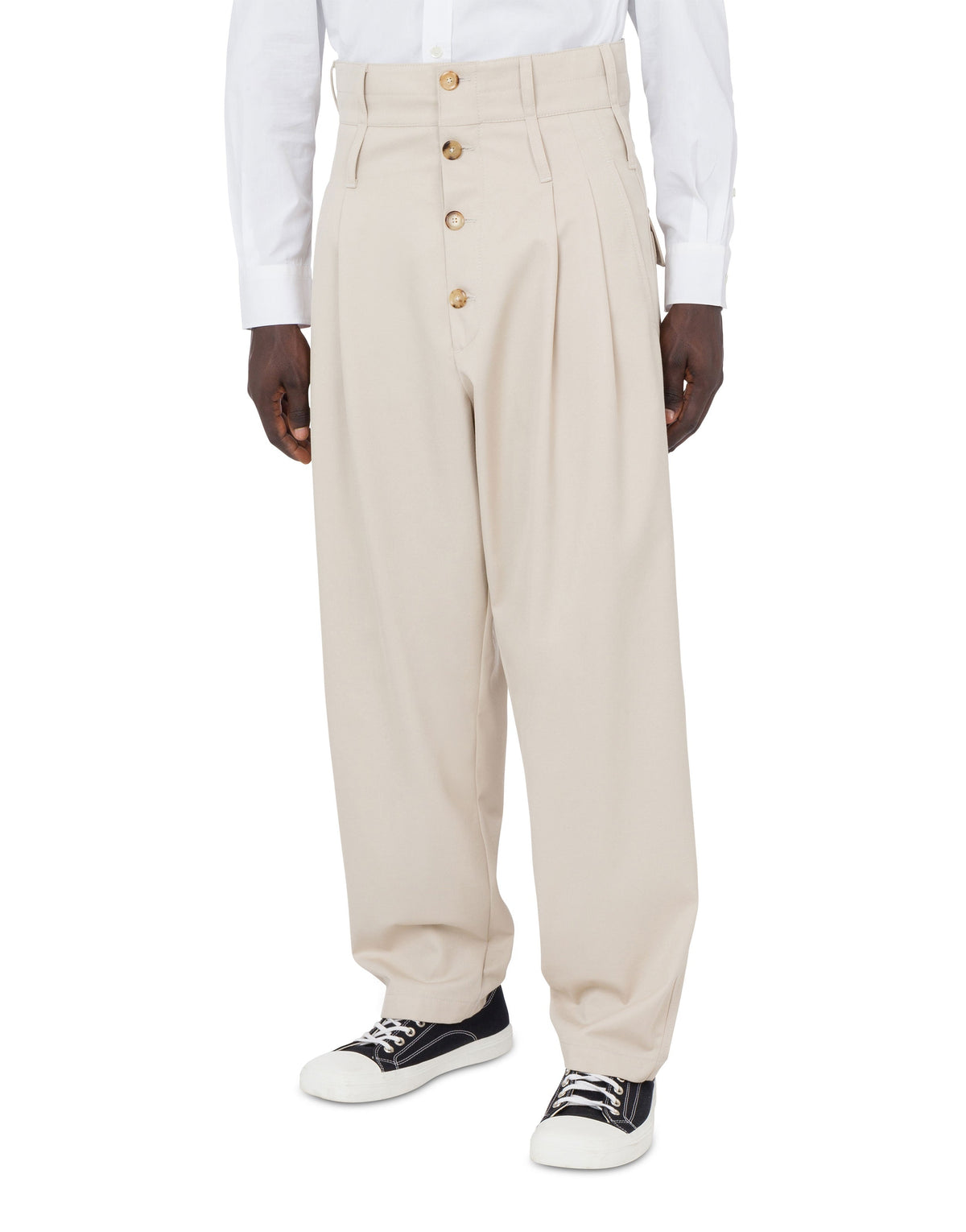 Pantalon de tailleur Twist en coton - Beige