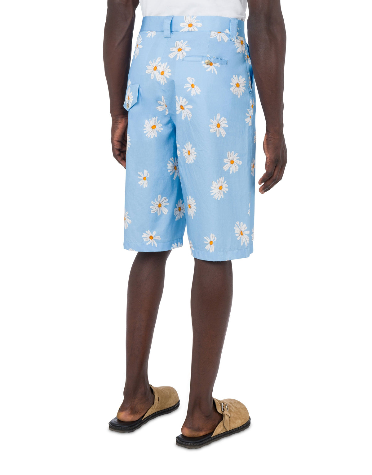 Bermuda motif Daisy Allover en satin en coton - Blue