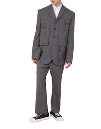 Veste à fines rayures Office Inspiration en laine - Grey