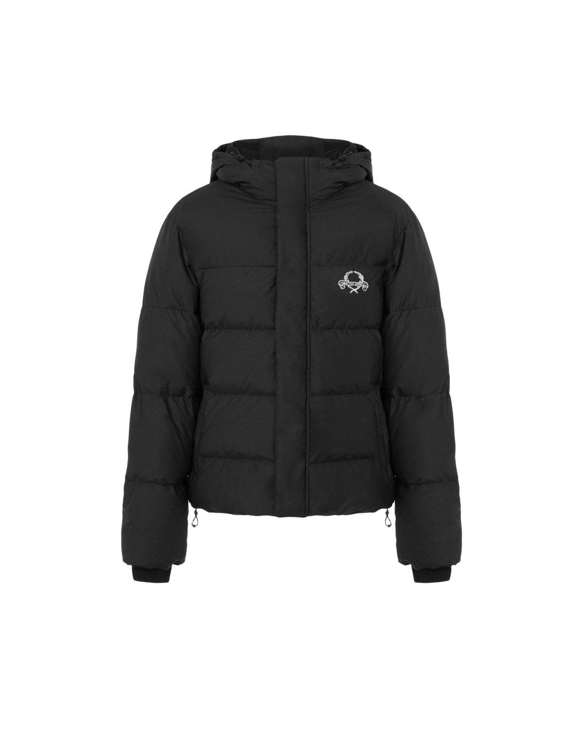 Doudoune à capuche légère en duvet en coton - Black