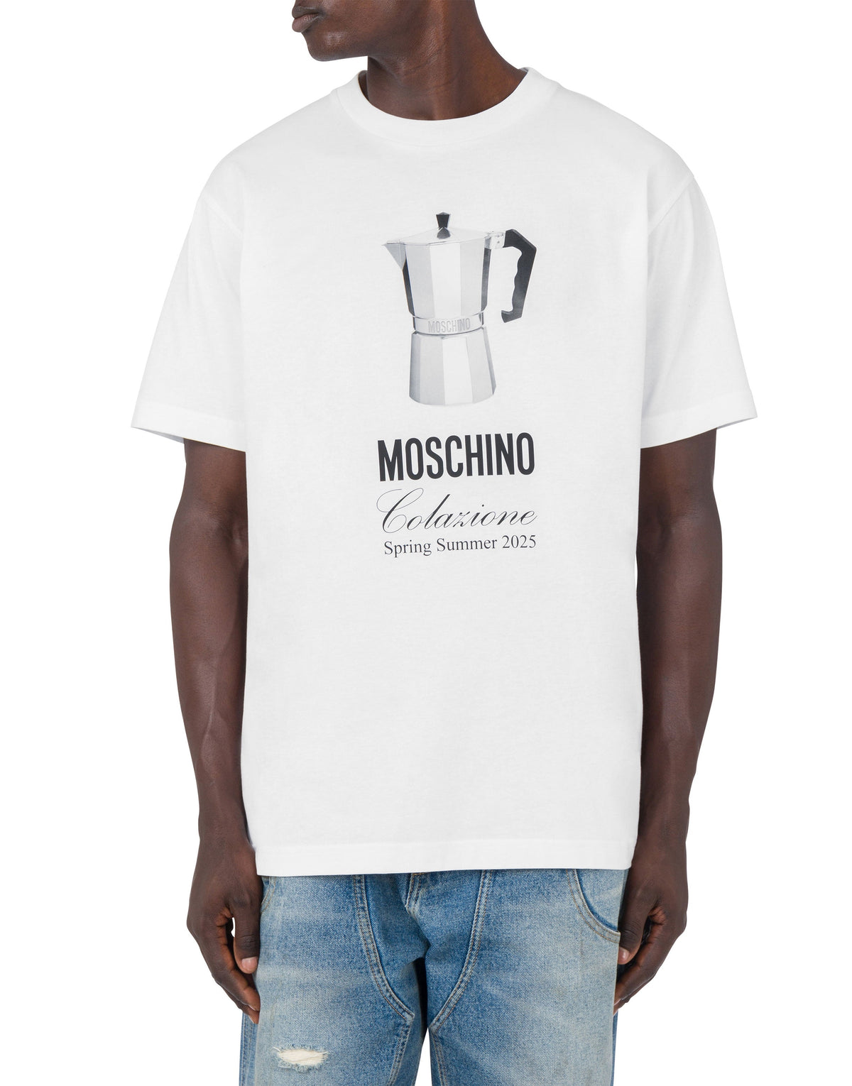 T-shirt Moschino Breakfast en coton - White