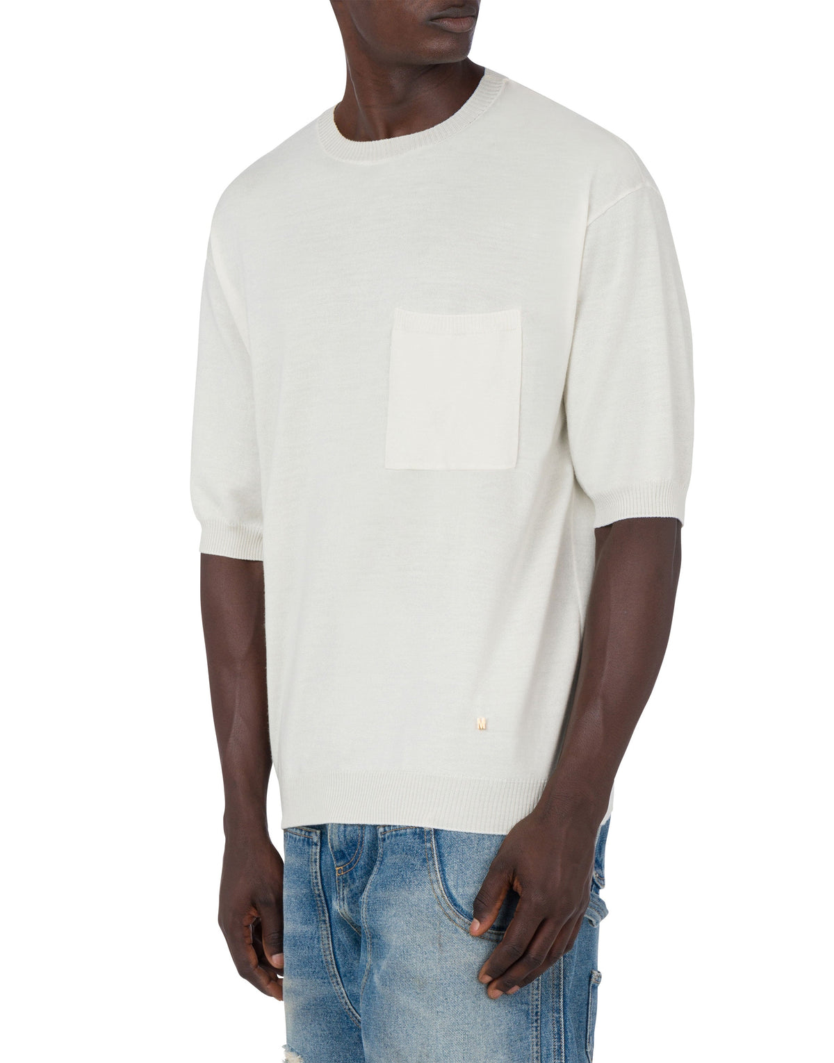 Pull Golden M en laine et soie - White