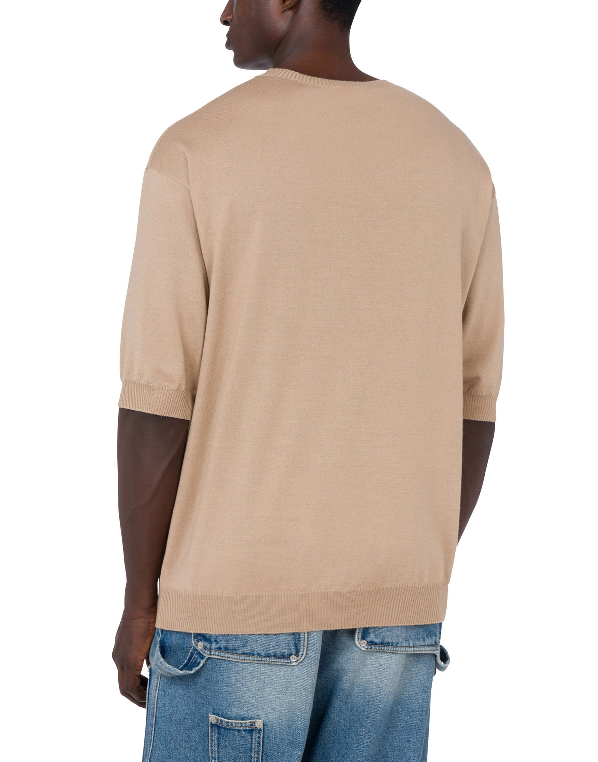 Pull Golden M en laine et soie - Beige