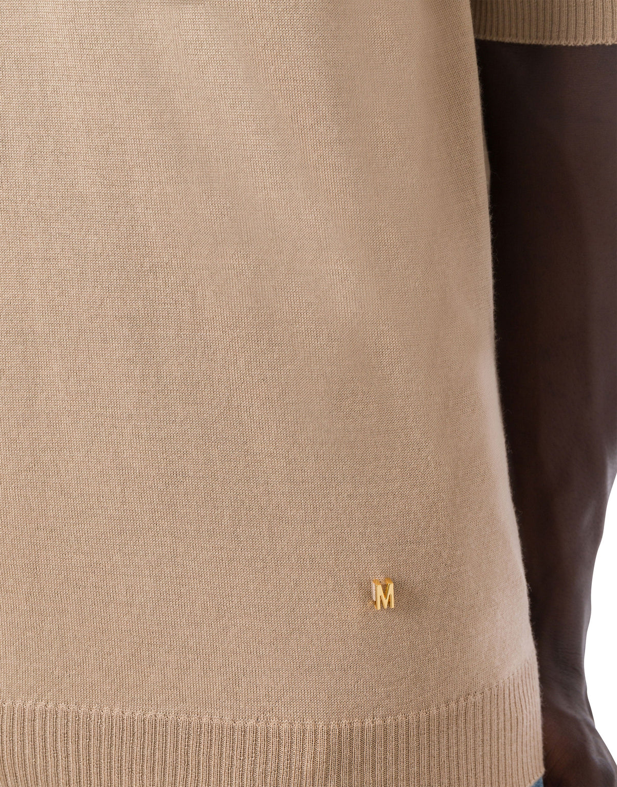 Pull Golden M en laine et soie - Beige