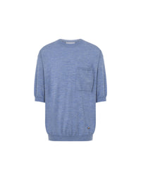 Pull Golden M en laine et soie - Blue